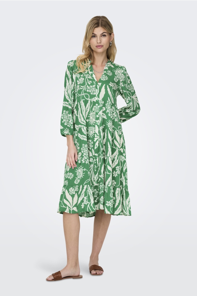 ONLMILANA 7/8 DRESS WVN NOOS 15308233 JELLY BEAN/ LOTTA FLOWER